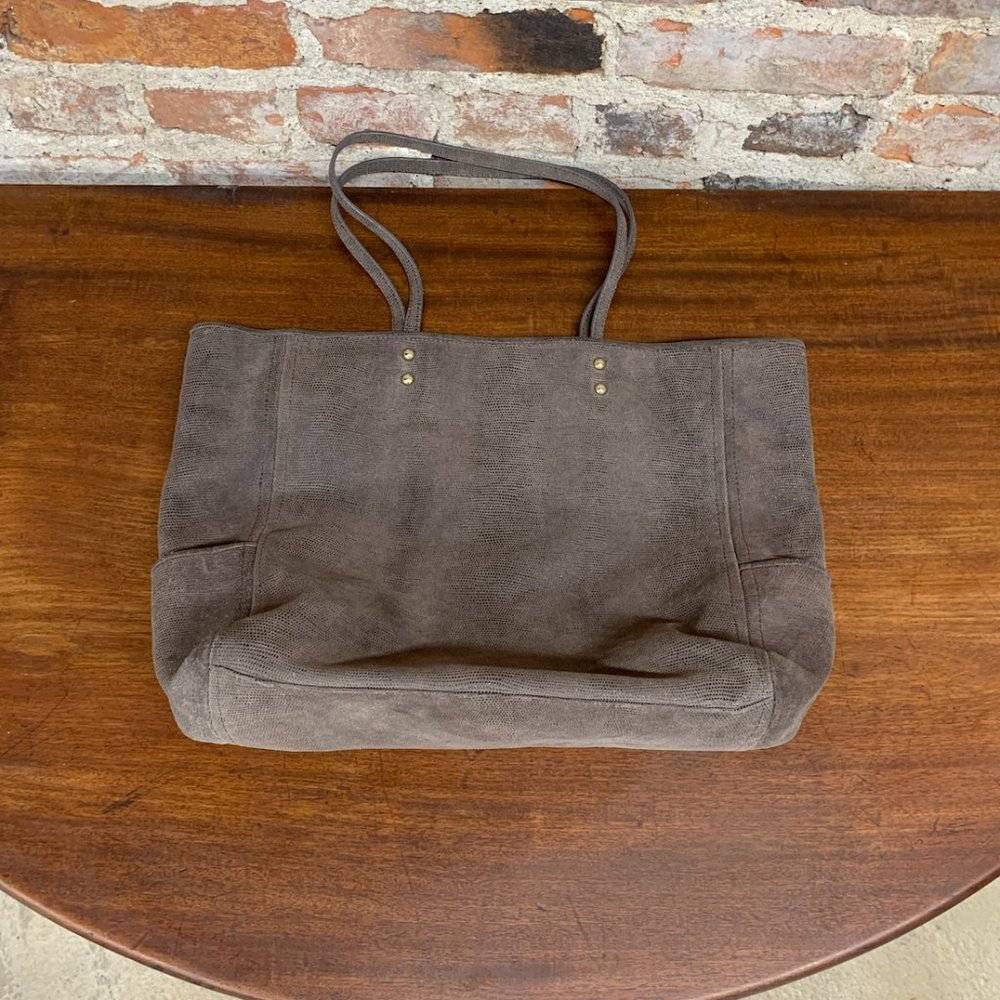 Gray Reptile Print Stuart Weitzman Tote Bag